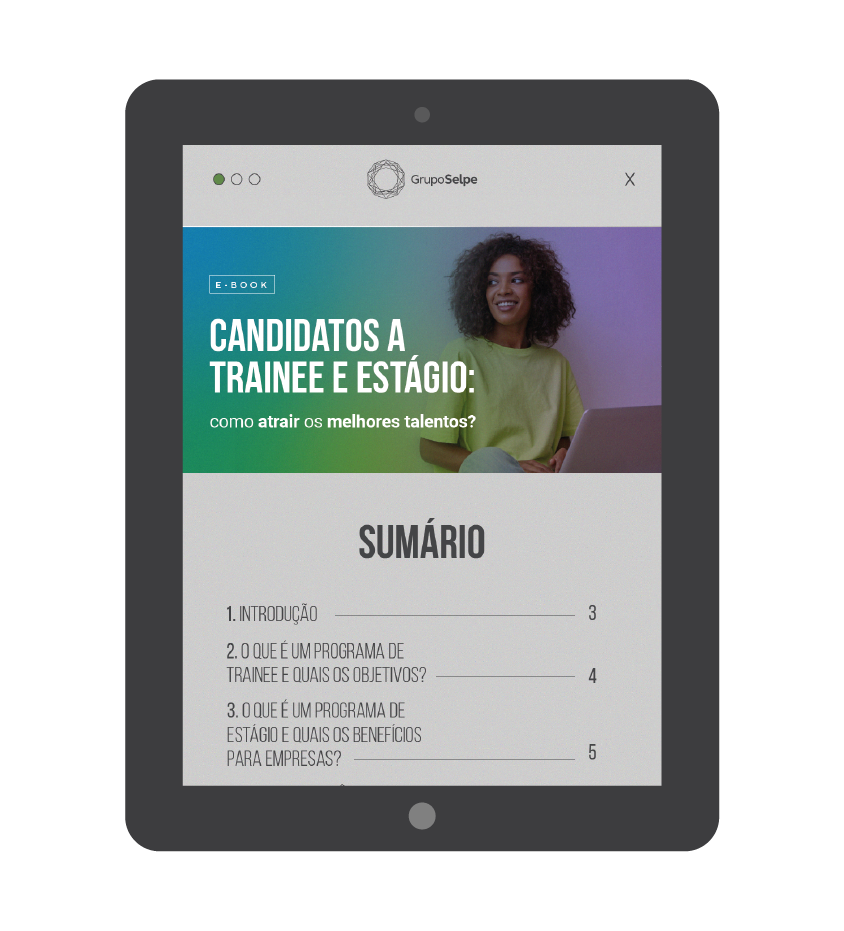 A imagem é um banner sobre um artigo sobre candidatos a trainee e estágio